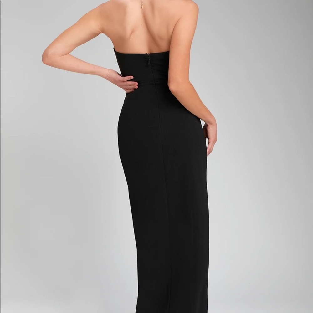 Black strapless maxi dress